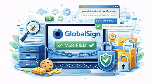 Adding GlobalSign TXT record in DNS settings guide
