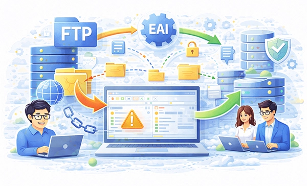 FTP command line showing EAI_NONAME error