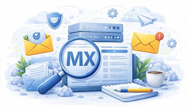 MX records diagram showing email routing flow