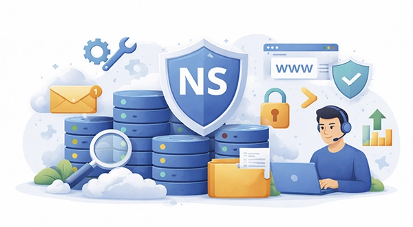 DNS Resolution Flow from Nameservers to Web Server