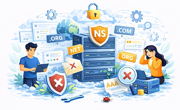 Name Server DNS Management Concept