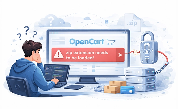 OpenCart showing ZIP extension error message