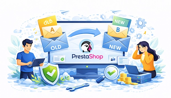 PrestaShop Email Settings Interface