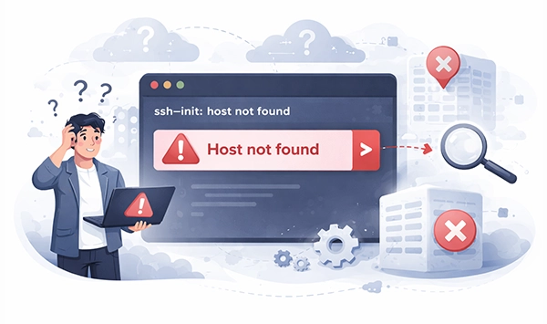 SSH connection error showing host not found message
