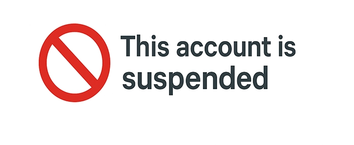 This account is suspended -   