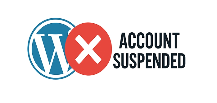 WordPress account suspended